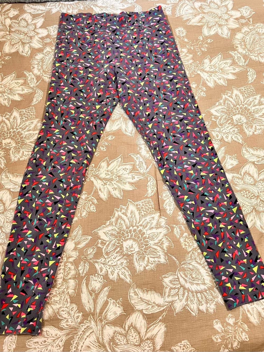 City Streets,Colorful Triangle Print Leggings